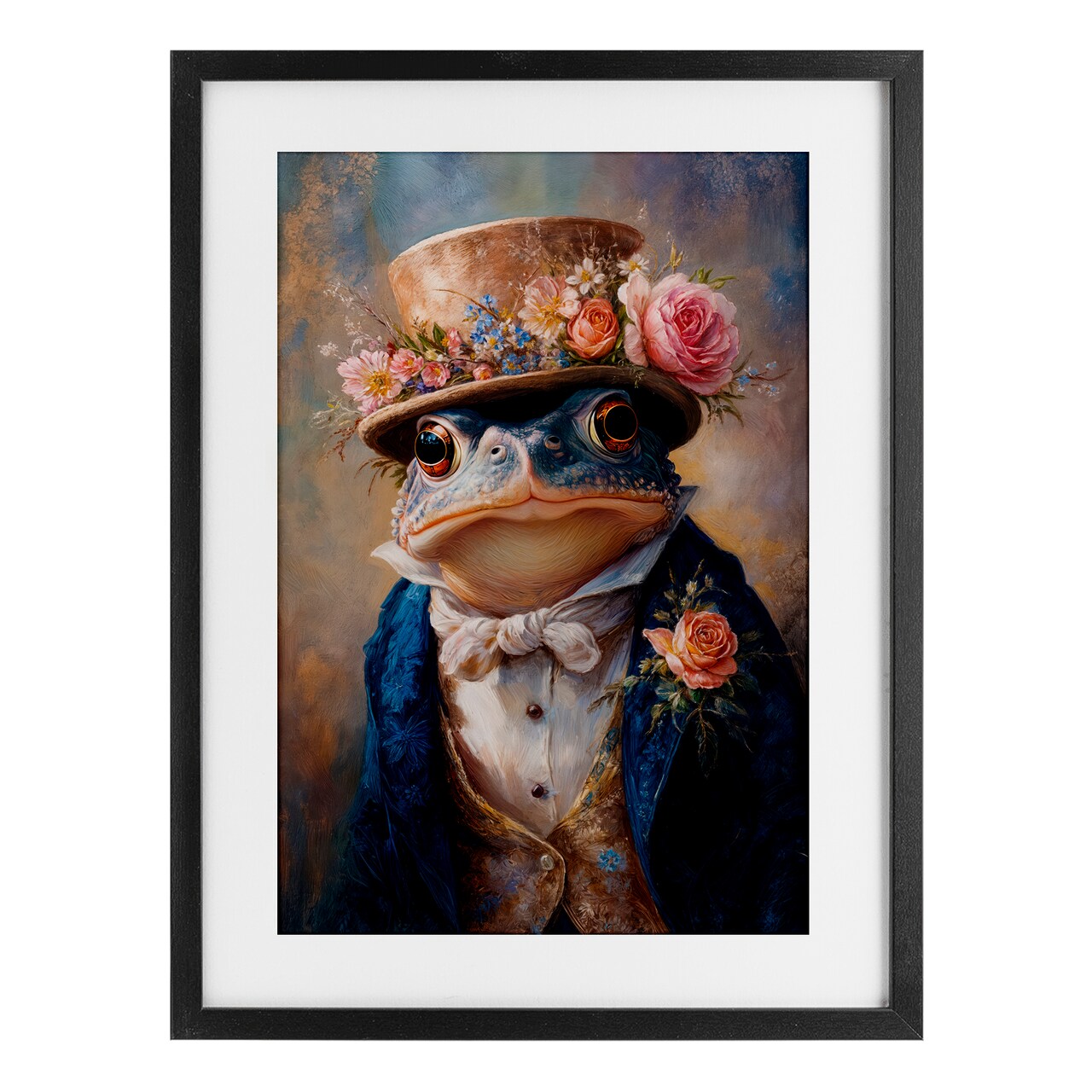 Stupell Industries Victorian Toad Portrait Framed Print Under Glass, design by Wumples